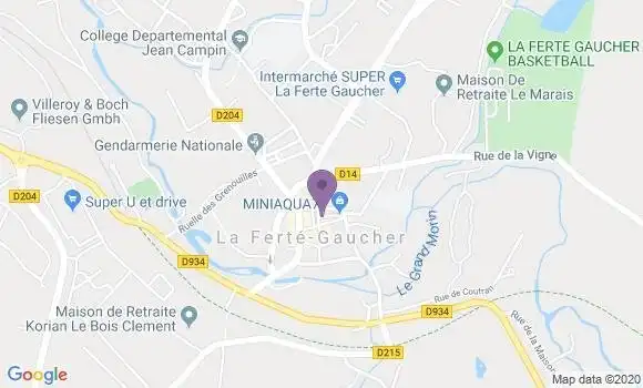 Localisation Banque Postale Agence de La Ferté Gaucher