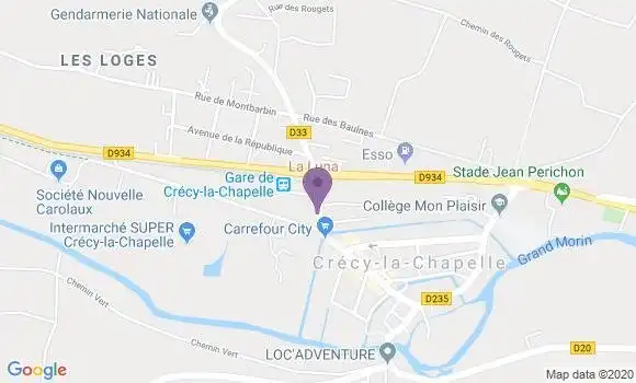 Localisation Banque Postale Agence de Crécy la Chapelle