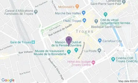 Localisation LCL Agence de Troyes Audiffred