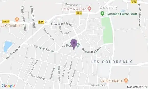 Localisation Banque Postale Agence de Courtry