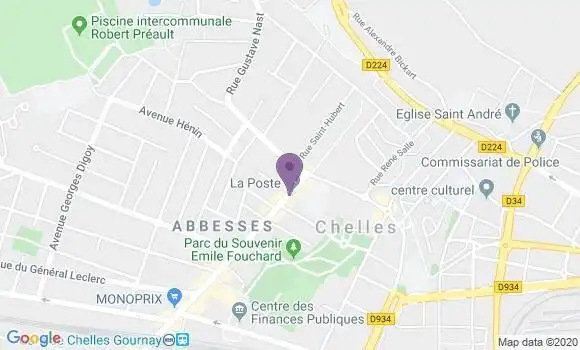 Localisation Banque Postale Agence de Chelles
