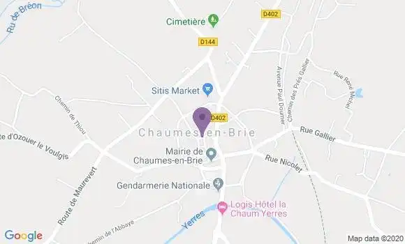 Localisation Banque Postale Agence de Chaumes en Brie