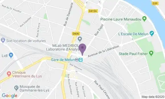 Localisation Banque Postale Agence de Melun Galliéni