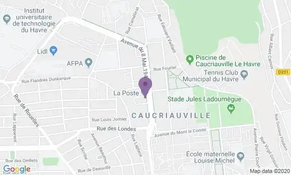 Localisation Banque Postale Agence de Le Havre Caucriauville