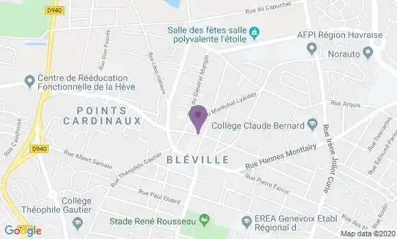 Localisation Banque Postale Agence de Le Havre Bléville