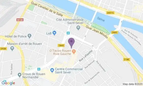 Localisation Banque Postale Agence de Rouen Saint Sever