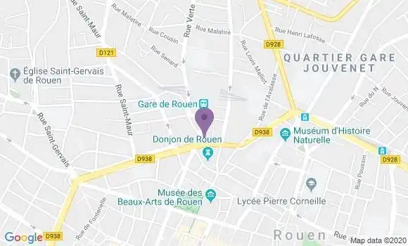 Localisation Banque Postale Agence de Rouen Quartier Gare