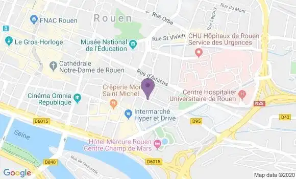 Localisation Banque Postale Agence de Rouen Martainville