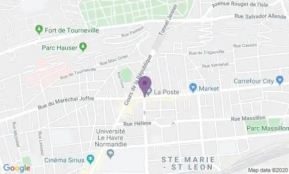 Localisation Banque Postale Agence de Le Havre Rond Point