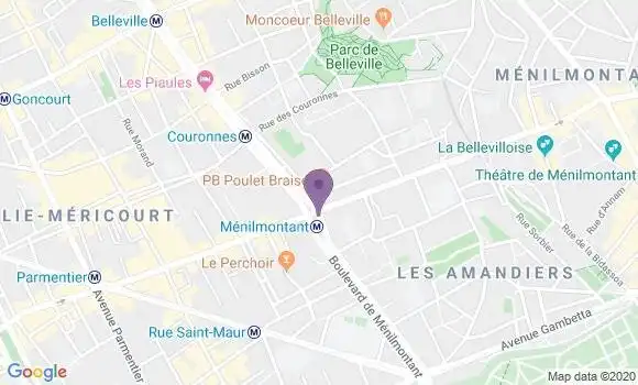 Localisation LCL Agence de Paris Menilmontant