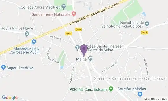 Localisation Banque Postale Agence de Saint Romain de Colbosc