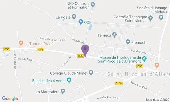 Localisation Banque Postale Agence de Saint Nicolas d