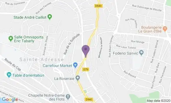 Localisation Banque Postale Agence de Sainte Adresse