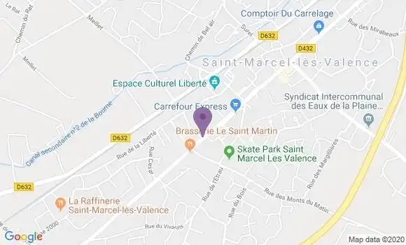 Localisation LCL Agence de Saint Marcel lès Valence