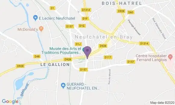 Localisation Banque Postale Agence de Neufchâtel en Bray