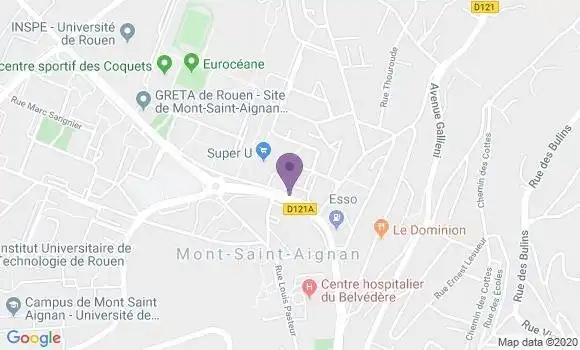 Localisation Banque Postale Agence de Mont Saint Aignan
