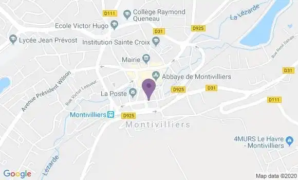 Localisation Banque Postale Agence de Montivilliers