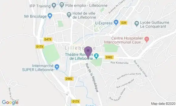 Localisation Banque Postale Agence de Lillebonne