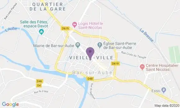 Localisation LCL Agence de Bar sur Aube