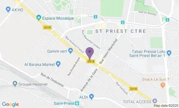 Localisation LCL Agence de Saint Priest