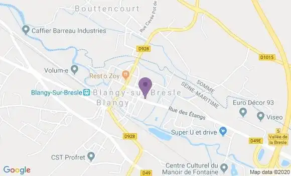 Localisation Banque Postale Agence de Blangy sur Bresle