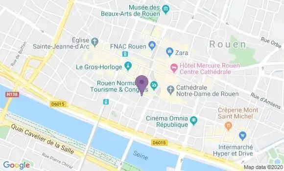 Localisation Banque Postale Agence de Rouen Champmeslé