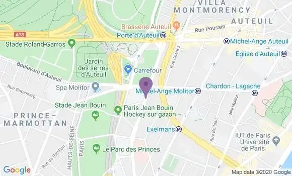Localisation Banque Postale Agence de Paris Molitor