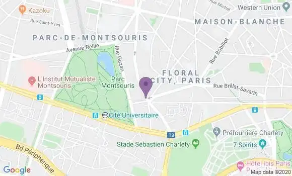 Localisation Banque Postale Agence de Paris Montsouris