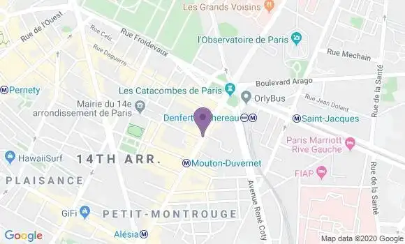 Localisation Banque Postale Agence de Paris Denfert Rochereau