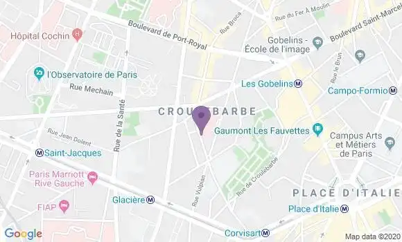 Localisation Banque Postale Agence de Paris Corvisart