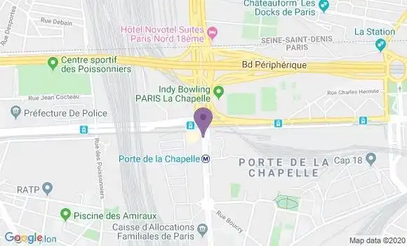 Localisation Banque Postale Agence de Paris Porte de la Chapelle