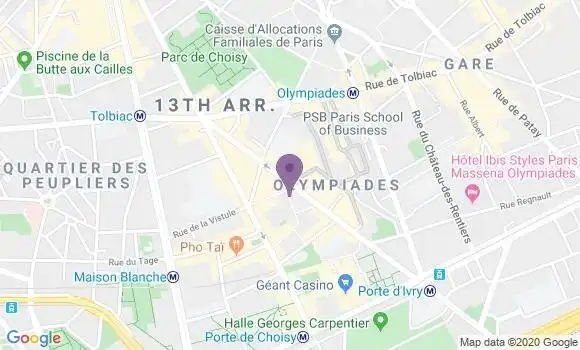 Localisation Banque Postale Agence de Paris Olympiades