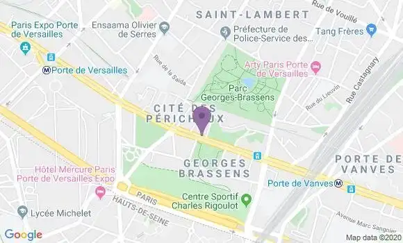 Localisation Banque Postale Agence de Paris Georges Brassens