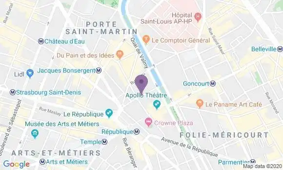 Localisation Banque Postale Agence de Paris Canal Saint Martin