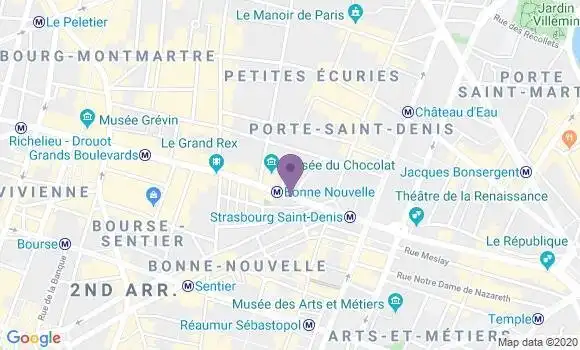 Localisation Banque Postale Agence de Paris Bonne Nouvelle