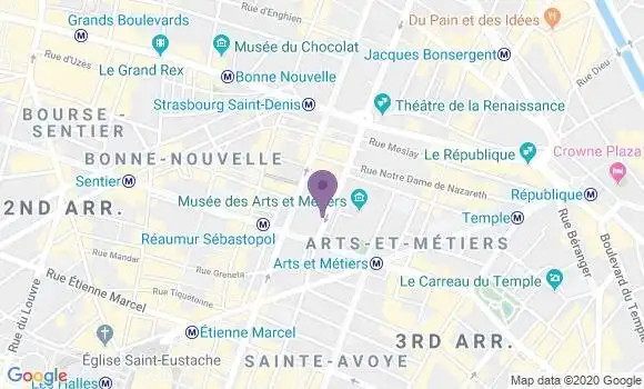Localisation Banque Postale Agence de Paris Arts et Métiers