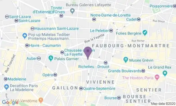 Localisation Banque Postale Agence de Paris Haussmann