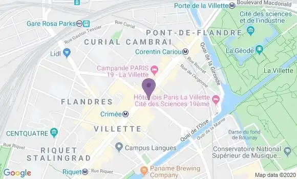 Localisation Banque Postale Agence de Paris Ourcq