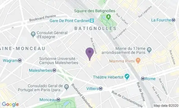 Localisation Banque Postale Agence de Paris Debussy