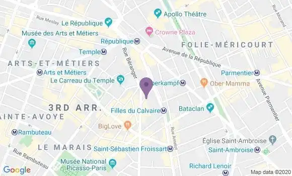Localisation Banque Postale Agence de Paris Saintonge