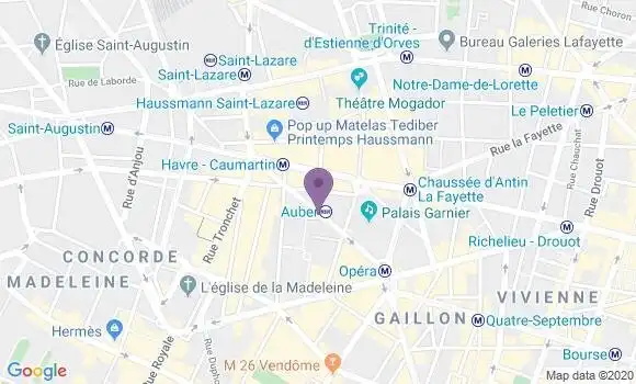 Localisation Banque Postale Agence de Paris Opéra
