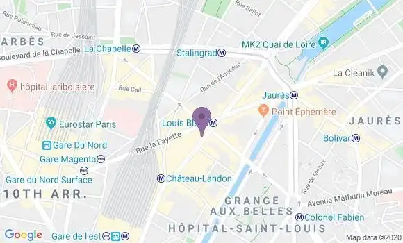 Localisation Banque Postale Agence de Paris Louis Blanc
