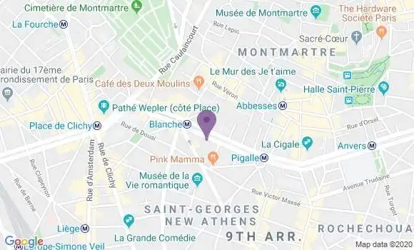 Localisation Banque Postale Agence de Paris Pigalle