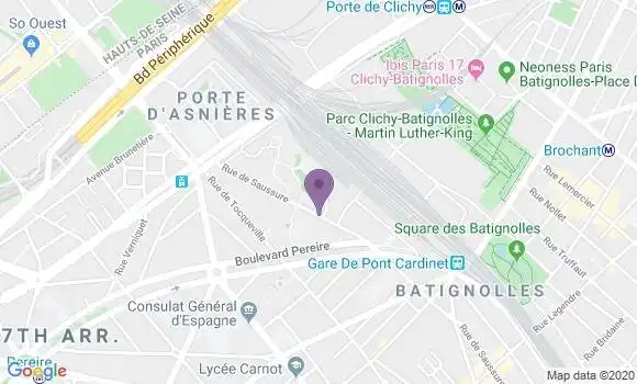 Localisation Banque Postale Agence de Paris Cardinet