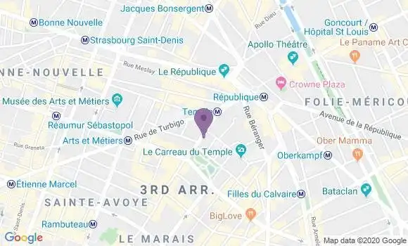 Localisation Banque Postale Agence de Paris Temple