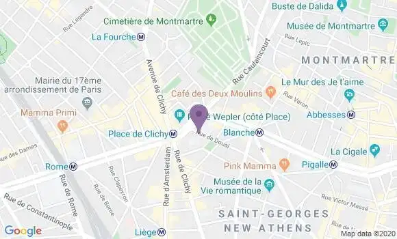 Localisation Banque Postale Agence de Paris Place Clichy