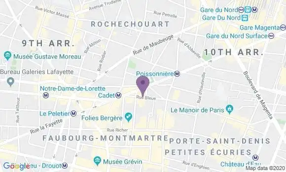 Localisation Banque Postale Agence de Paris Montholon