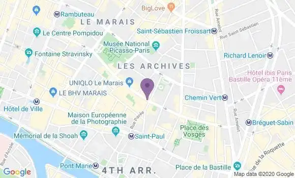 Localisation Banque Postale Agence de Paris le Marais