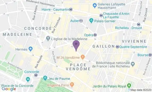 Localisation Banque Postale Agence de Paris Capucines