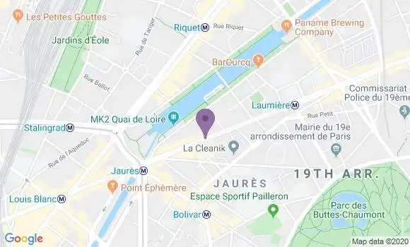 Localisation Banque Postale Agence de Paris Jaurès